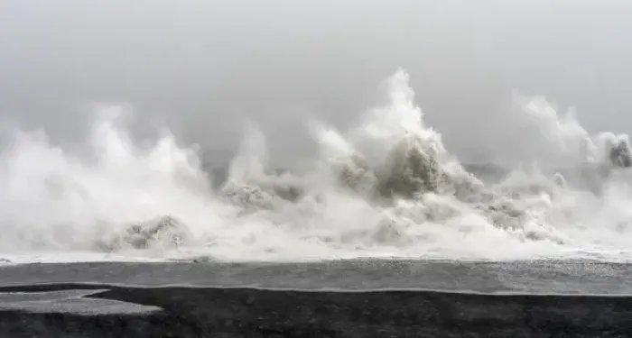 Framed Print : North Atllantic coast near Vik y Myrdal during a winter storm with heavy gales. europe Framed Print : North Atllantic coast near Vik y Myrdal during a winter storm with heavy gales. europe