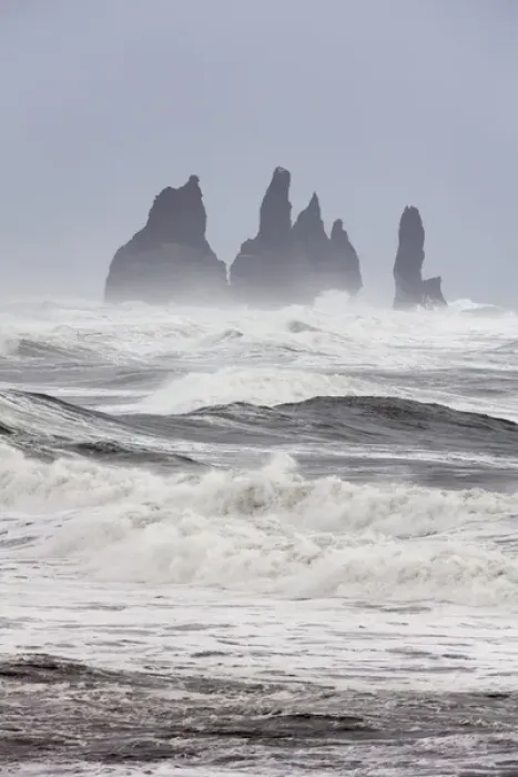 Framed Print : North Atllantic coast near Vik y Myrdal during a winter storm with heavy gales Framed Print : North Atllantic coast near Vik y Myrdal during a winter storm with heavy gales
