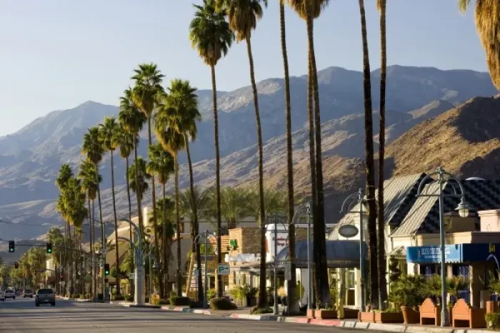 Framed Print : North Palm Canyon Drive in Palm Springs California USA