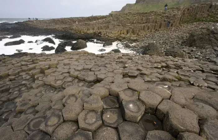 Framed Print : Northern Ireland, basaltic rock formations, World Heritage Site, County Antrim, tourists