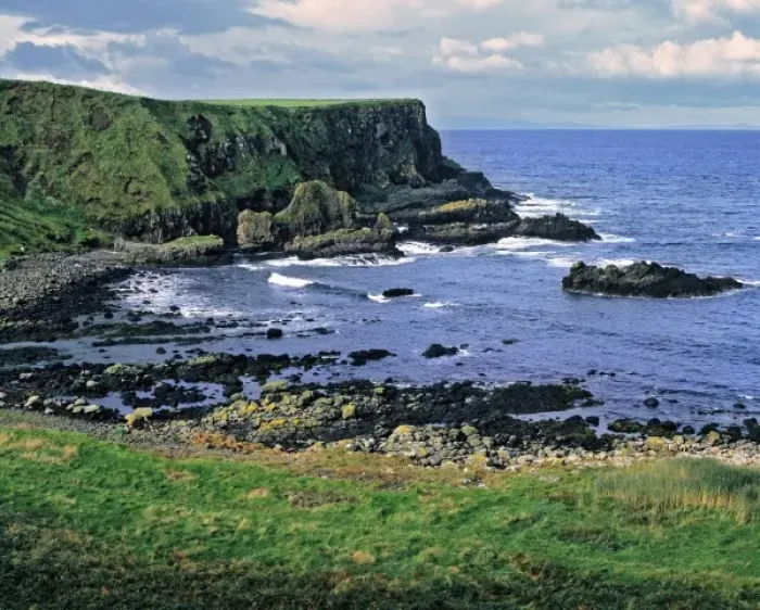 Framed Print : Northern Ireland, County Londonderry, Castlerock. The rugged coastline is shaped Framed Print : Northern Ireland, County Londonderry, Castlerock. The rugged coastline is shaped