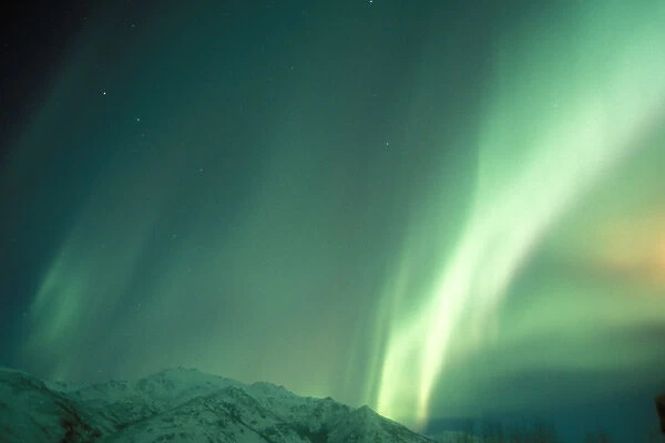 northern lights, Aurora borealis, over the southside foothills of the Brooks range