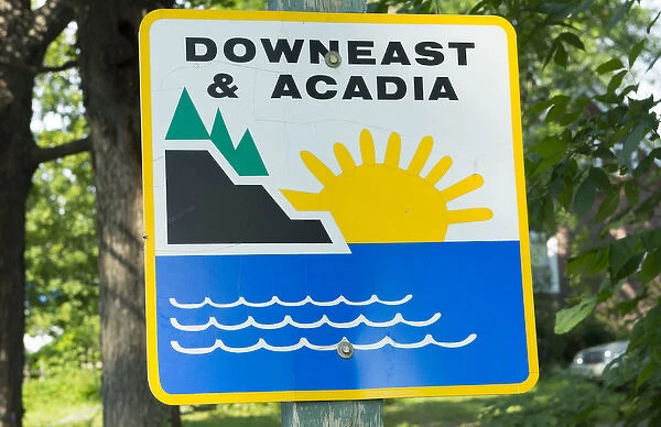 Northern Maine road DownEast and Acadia near Bar Harbor route of Route 1 and Route