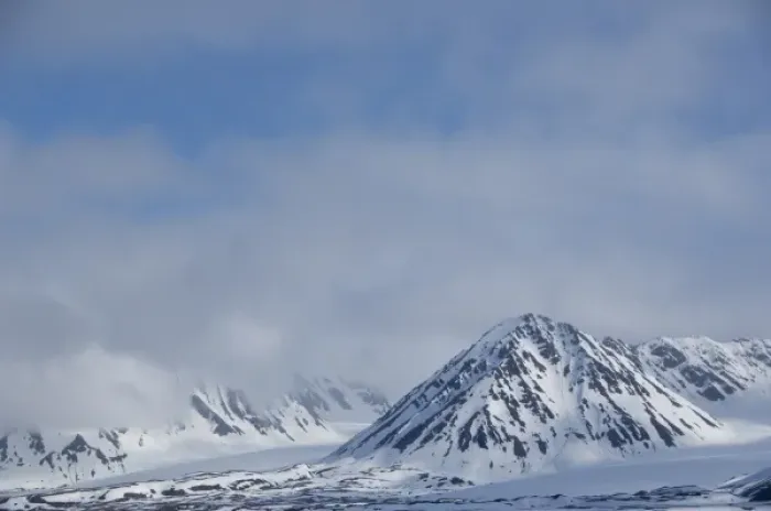 Framed Print : Norway, Arctic Circle, Svalbard Islands, Spitsbergen, Ny Alesund. Kongsfjorden (aka Kings Bay)