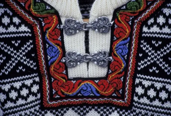 Framed Print : Norway, Bergen. Traditional Norwegian sweater, detail Framed Print : Norway, Bergen. Traditional Norwegian sweater, detail