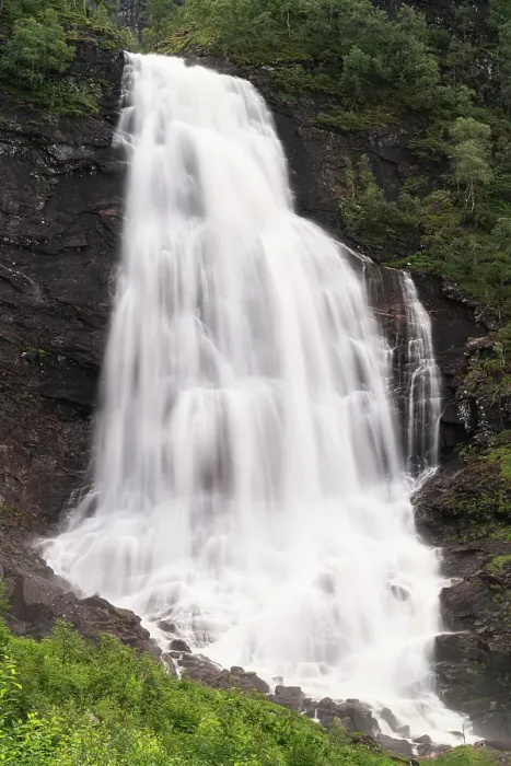 Framed Print : Norway. Fossen Bratte waterfall cascades down cliff. ©Don Grall / Jaynes Gallery / DanitaDelimont.com Framed Print : Norway. Fossen Bratte waterfall cascades down cliff. ©Don Grall / Jaynes Gallery / DanitaDelimont.com