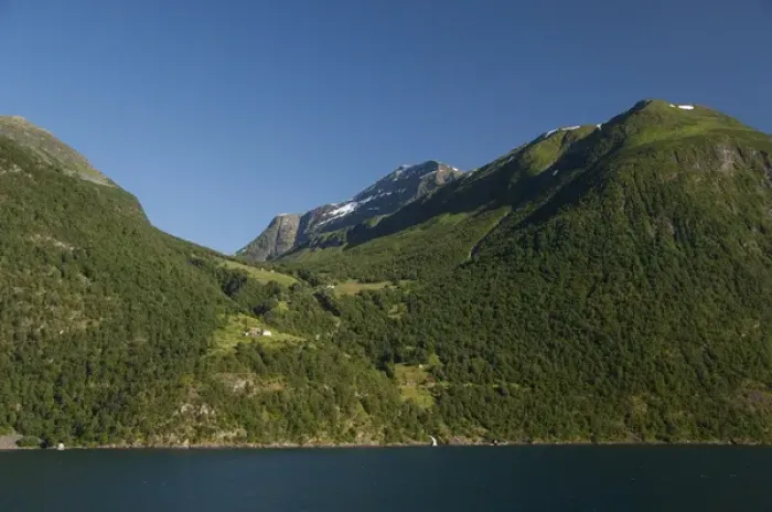 Framed Print : Norway, Geirangerfjord, Geiranger. Scenic fjord view near Geiranger. UNESCO