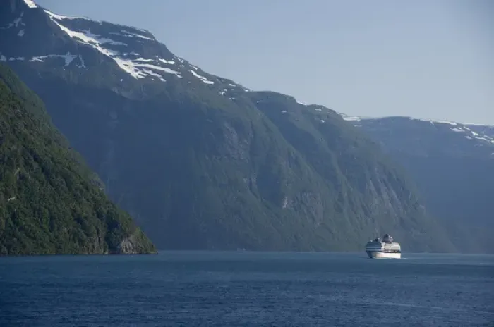 Framed Print : Norway, Geirangerfjord, Geiranger. Celebrity Century cruise ship sailing inside scenic Framed Print : Norway, Geirangerfjord, Geiranger. Celebrity Century cruise ship sailing inside scenic