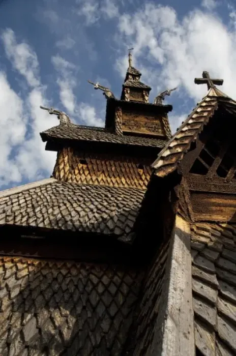 Framed Print : Norway, Laerdal. Borgund stave-church, c. 1180. Best preserved stave church in Norway