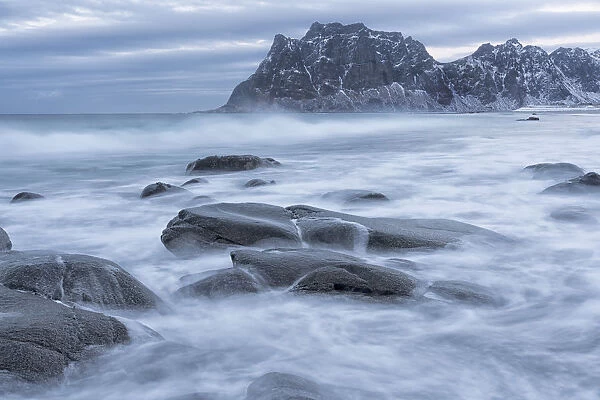 Norway, Lofoten Islands, Vestvag Island, Leknes. Here on the western side of Vestvag Island