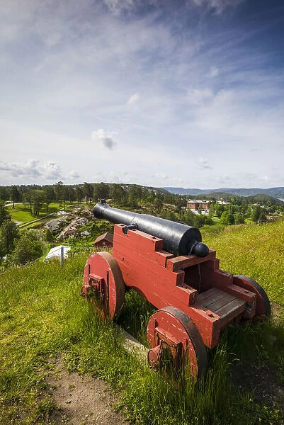 Norway, Ostfold County, Halden, Fredriksten Fortress, historic cannons