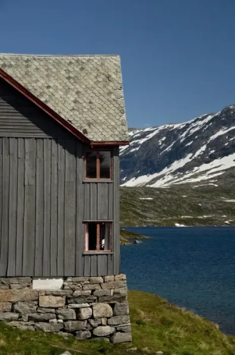 Framed Print : Norway. Scenic byway 63 between Geiranger & Hellesylt. Djupvasshytta Mountain Lodge and lake Framed Print : Norway. Scenic byway 63 between Geiranger & Hellesylt. Djupvasshytta Mountain Lodge and lake