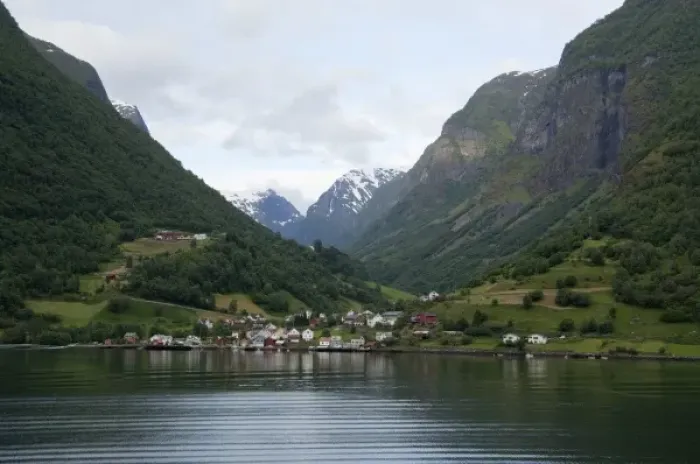 Framed Print : Norway, Sogne Fjord (aka Sognefjord), the longest fjord in the world. Views sailing