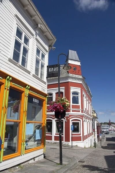Norway, Stavanger. Historic downtown port area filled with 18th century homes & buildings
