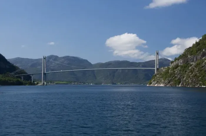 Framed Print : Norway, Stavanger, Lysefjord (aka Lyse Fjord), bridge