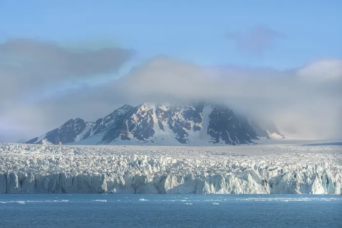 Framed Print : Norway, Svalbard. Monacobreen Glacier ends in Arctic Ocean. ©Don Grall  /  Jaynes Gallery  /  DanitaDelimont.com