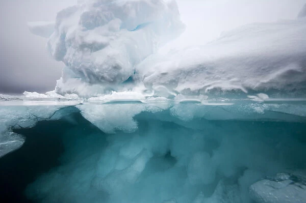 Norway, Svalbard, Nordaustlandet, Underwater view of sea ice along Hinlopen Strait
