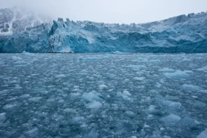 Framed Print : Norway, Svalbard, Spitsbergen Island, Shattered ice at face of Svidjot Glacier in Framed Print : Norway, Svalbard, Spitsbergen Island, Shattered ice at face of Svidjot Glacier in