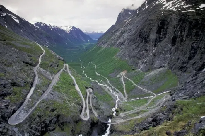 Framed Print : Norway, Trollsteingen, Geiramgerfjord area. Trollstigveg road to Valldal