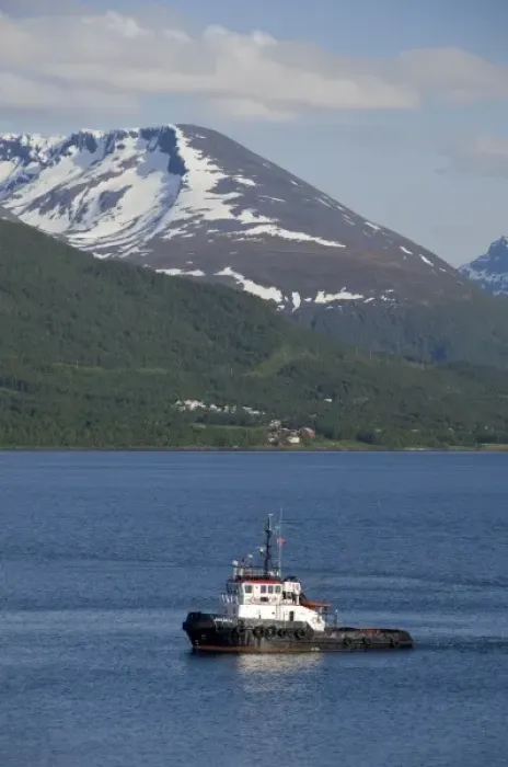 Framed Print : Norway, Tromso. Gateway to the Arctic located above the Arctic Circle. Views sailing