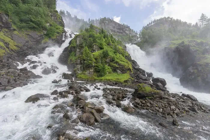 Framed Print : Norway, Vestland. Landscape with Latefossen waterfall. ©Don Grall / Jaynes Gallery / DanitaDelimont.com Framed Print : Norway, Vestland. Landscape with Latefossen waterfall. ©Don Grall / Jaynes Gallery / DanitaDelimont.com