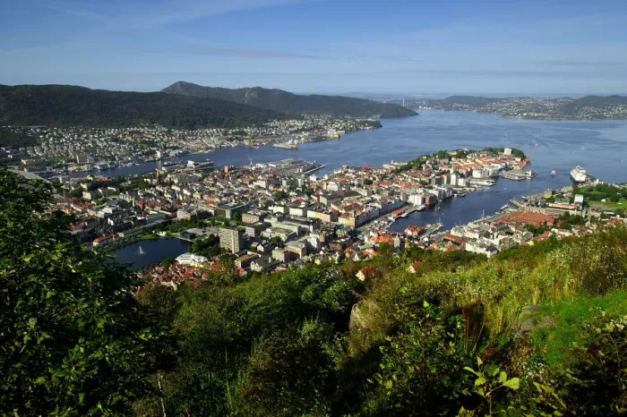 Framed Print : Norway, View of Bergen from Mount Floyen Framed Print : Norway, View of Bergen from Mount Floyen