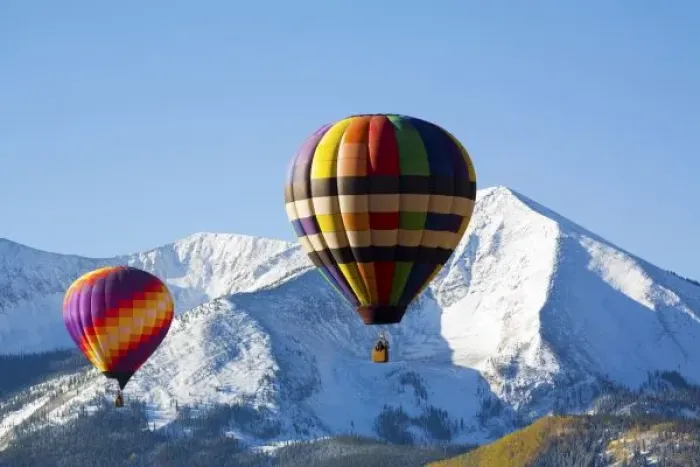 Framed Print : Noth America, USA, Colorado, Mt. Crested Butte, Hot Air Balloons In the Blue Sky