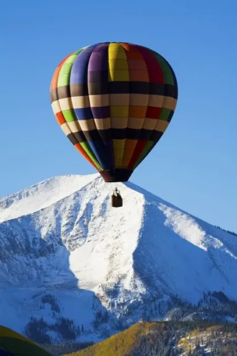 Framed Print : Noth America, USA, Colorado, Mt. Crested Butte, Hot Air Balloons In the Blue Sky