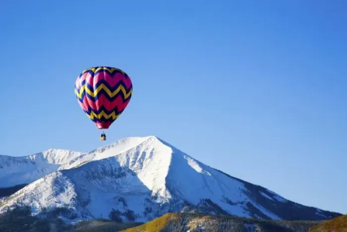 Framed Print : Noth America, USA, Colorado, Mt. Crested Butte, Hot Air Balloons In the Blue Sky