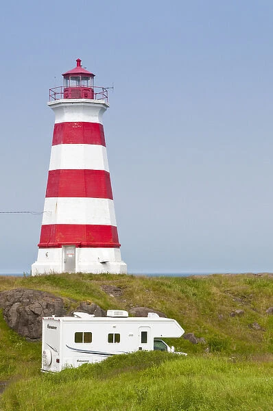 Nova Scotia, Canada. RV at Brier Island Lighthouse