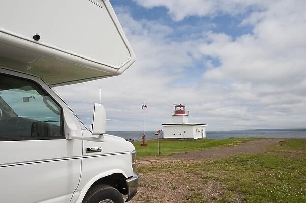 Nova Scotia, Canada. RV at Grand Passage Lighthouse, Brier Island
