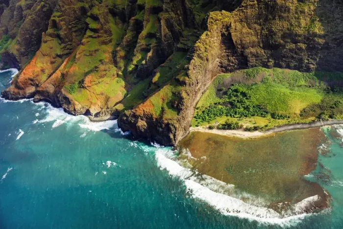 Framed Print : Nualolo Kai Beach and the Na Pali Coast, Nualolo Kai State Park, Kauai, Hawaii, USA