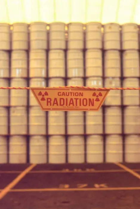Framed Print : Nuclear waste storage of contaminated items are stored in drums at the Idaho National Framed Print : Nuclear waste storage of contaminated items are stored in drums at the Idaho National