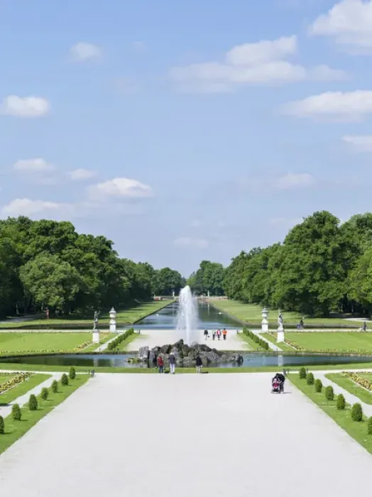 Framed Print : Nymphenburg Palace and Park in Munich. Nymphenburg Palace, with its Park, gardens