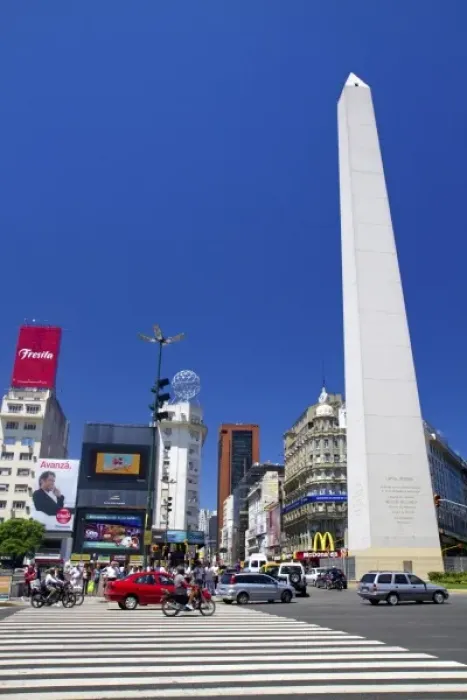 Framed Print : Obelisk of Buenos Aires and Avenida 9 de Julio, Argentina