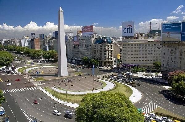 The Obelisk at the Plaza de la Republica in Buenos Aires, Argentina