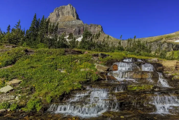 Framed Print : Oberlin Creek with Mount Clements at Logan Pass in Glacier National Park, Montana, USA Framed Print : Oberlin Creek with Mount Clements at Logan Pass in Glacier National Park, Montana, USA