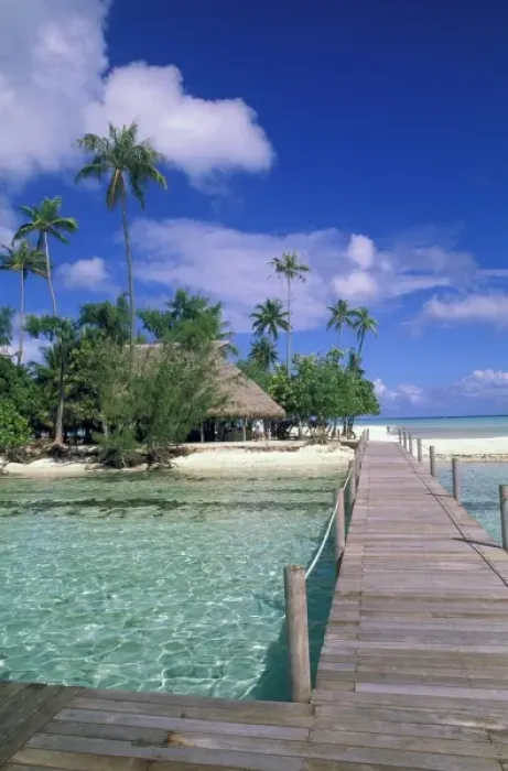 Framed Print : Oceania, French Polynesia, Bora Bora. Dock