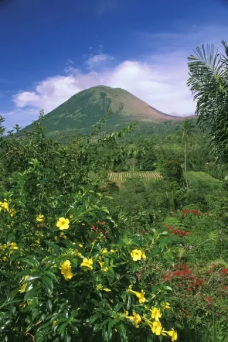 Framed Print : Oceania, Indonesia, Sulawesi, Tomohon. Mt. Lokon