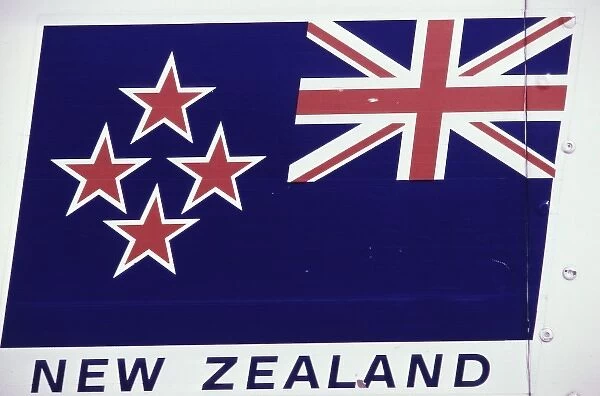 Oceania, New Zealand. Flag sign