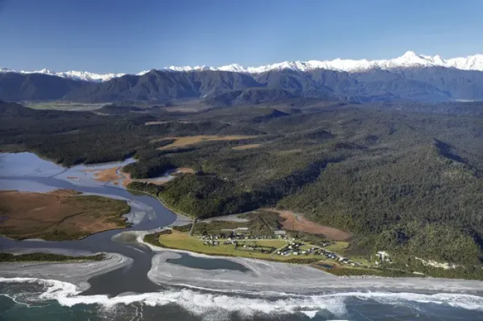 Framed Print : Okarito and Okarito Lagoon, West Coast, South Island, New Zealand - aerial Framed Print : Okarito and Okarito Lagoon, West Coast, South Island, New Zealand - aerial