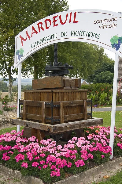Old basket wine press at Mardeuil in the Champagne province of northeast France