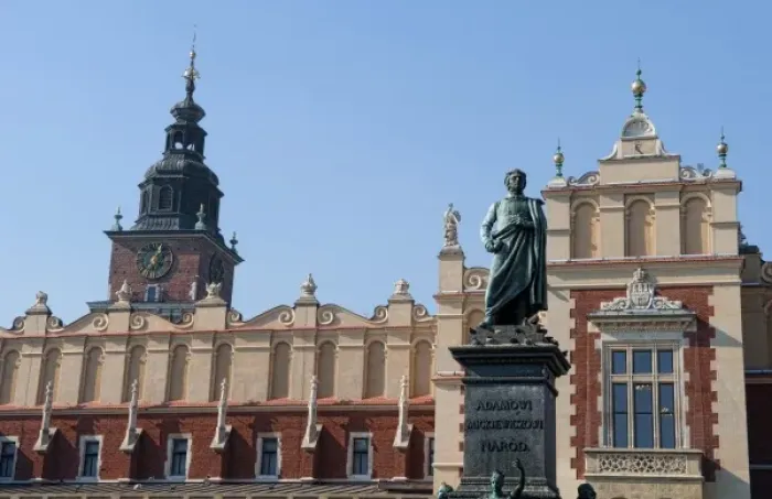 Framed Print : Old bronze statue in center of Main Market Square, Krakow, Poland Framed Print : Old bronze statue in center of Main Market Square, Krakow, Poland