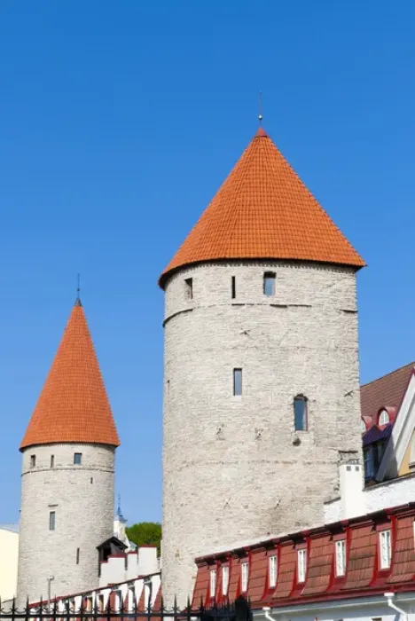 Framed Print : The old city walls of the Old Town of Tallinn, UNESCO World Heritage Site, Estonia