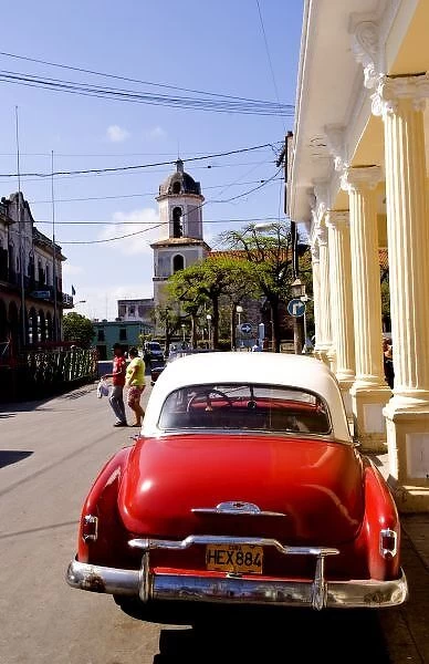 Old classic American auto in Guanabacoa a town near Havana Cuba Habana