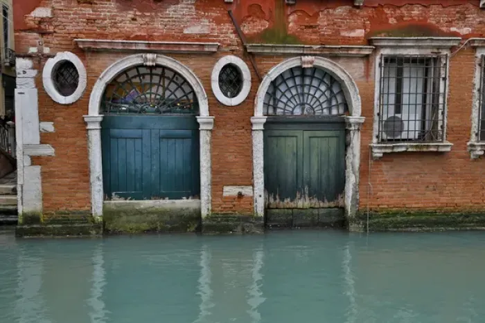 Framed Print : Old and colorful doorways and windows in Venice Italy Framed Print : Old and colorful doorways and windows in Venice Italy