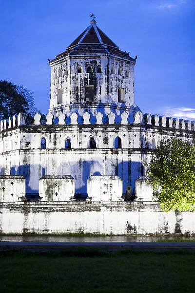An old fortress on the side of the Chao Phraya River in Bangkok, Thailand
