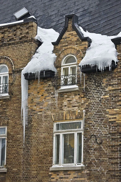 Old house covered with snow, Quebec City, Canada