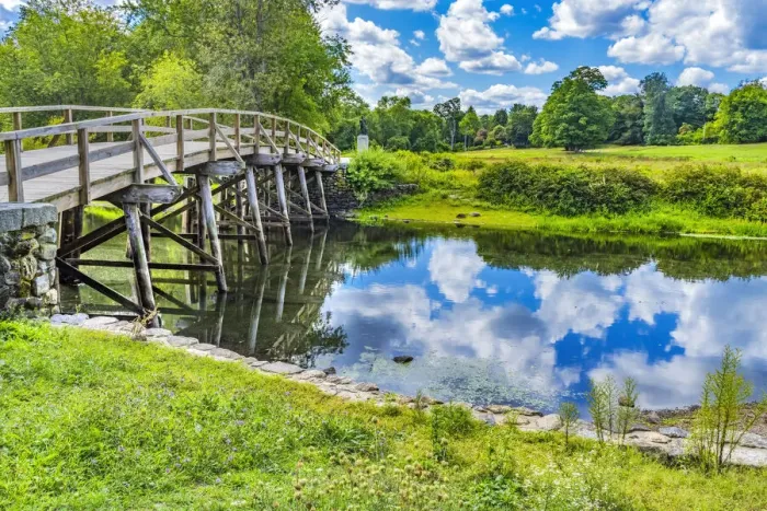 Framed Print : Old North Bridge Concord River Minute Man National Historical Park American Revolution