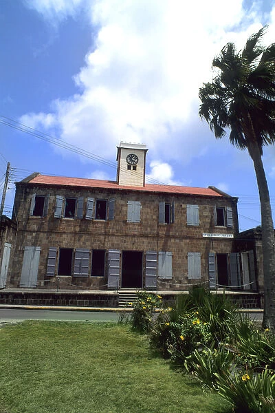 Old Public Library building in small remote island of Nevis Caribbean